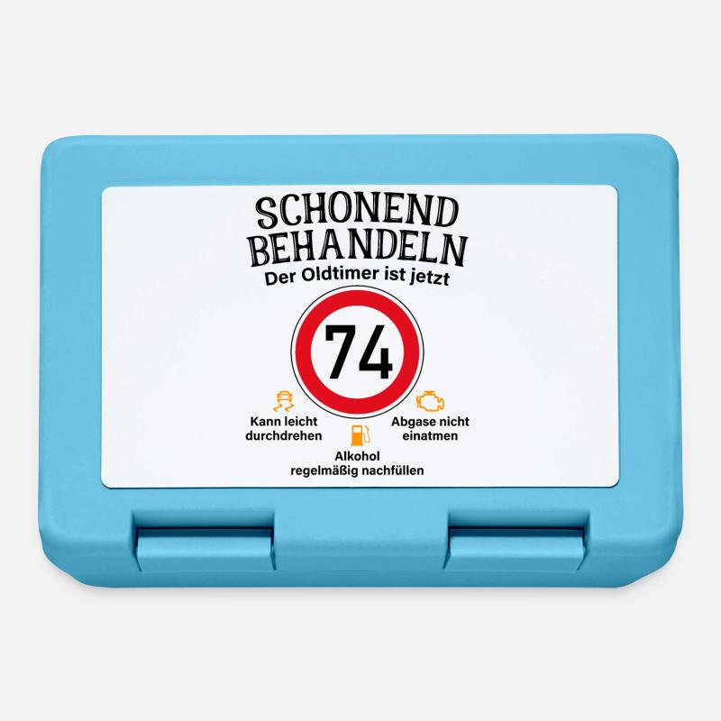 74. Geburtstag Schonend Behandeln Oldtimer Ist 74 - Brotdose - Saphirblau