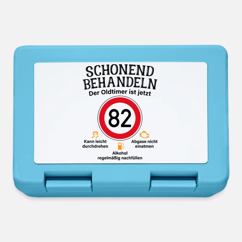 82. Geburtstag Schonend Behandeln Oldtimer Ist 82 - Brotdose - Saphirblau