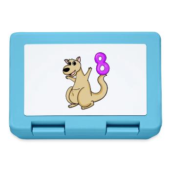 8 Birthday 8 years old with animal motif - eight - Lunchbox - sapphire blue - Front