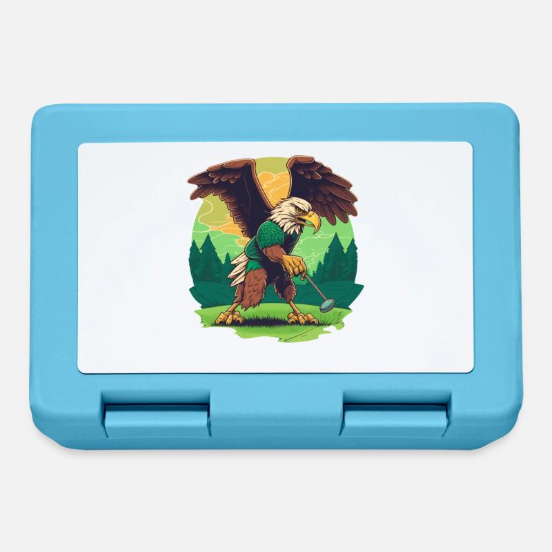Golf-playing eagle - Lunchbox - sapphire blue