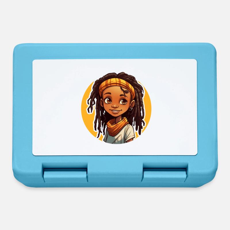Style décontracté avec des dreadlocks avec un couvre-chef coloré - Boîte à goûter - bleu saphir