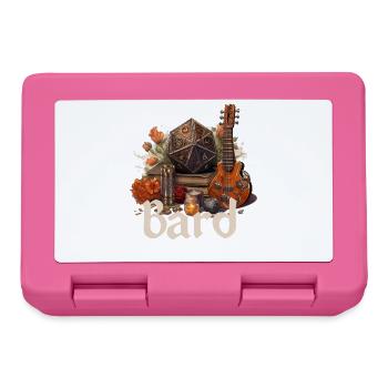 Barde mit W20 & Items – Fantasy RPG Design - Brotdose - Pink - Vorne