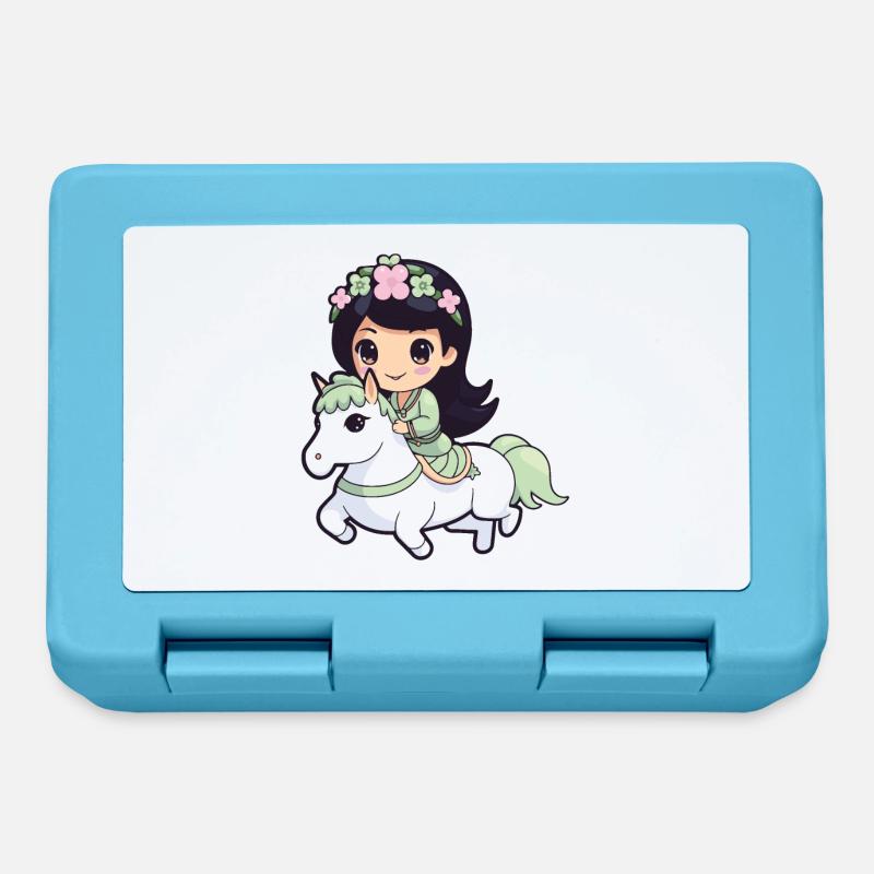 Prinzessin Pferd Comic - Brotdose - Saphirblau