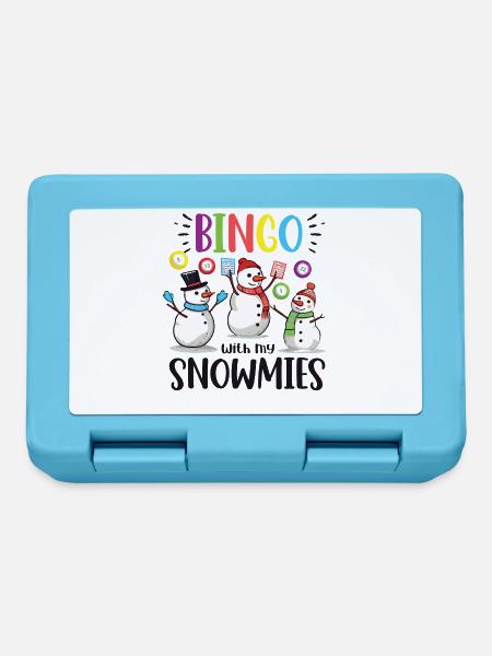Bingo With My Snowmies Lustiger Schneemann - Brotdose - Saphirblau