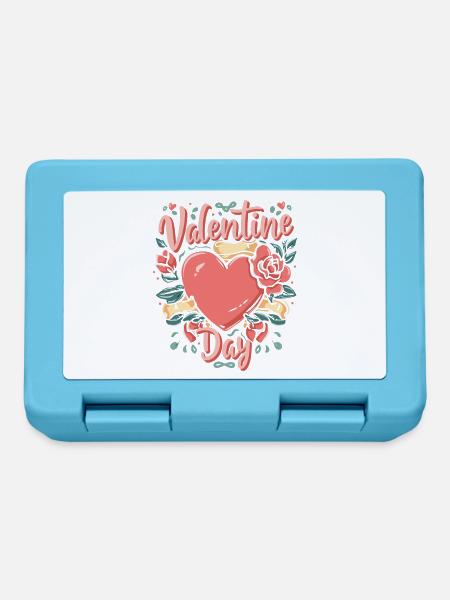 Valentinstags-Blumenherz - Brotdose - Saphirblau