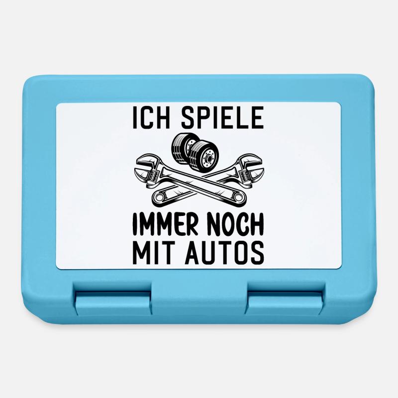 Ich spiele immer noch mit Autos KFZ Auto Sprüche - Brotdose - Saphirblau