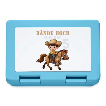 Cowboy Sheriff 5 Geburtstag 5 Jahre Cowboy Kostüm - Brotdose - Saphirblau - Vorne