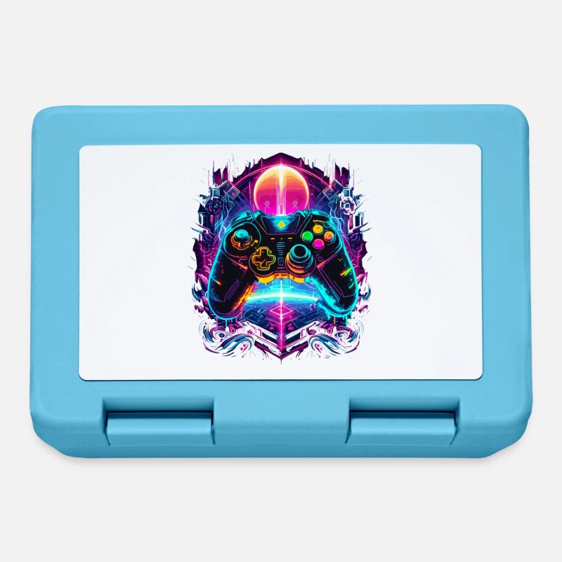 Vibrant Cyberpunk Retro Gaming Controller - Brotdose - Saphirblau