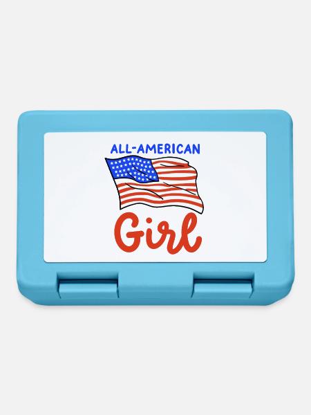 4. Juli USA Amerika Flagge - Brotdose - Saphirblau