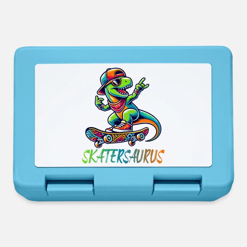 Skatersaurus Dinosaurier Retro Skateboarding Design - Brotdose - Saphirblau