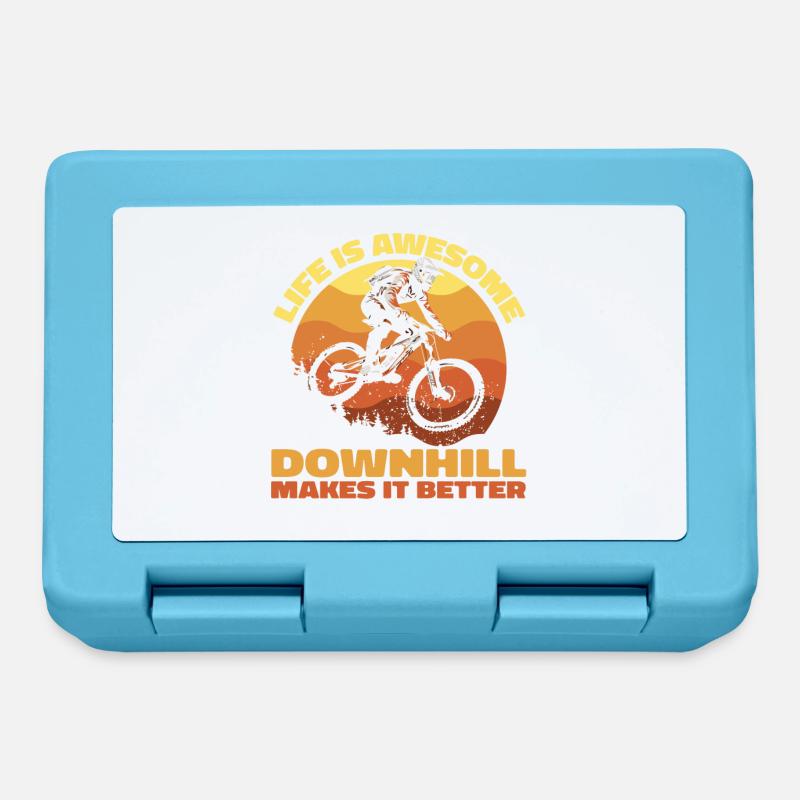Life Is Awesome – Downhill Makes It Better - Brotdose - Saphirblau
