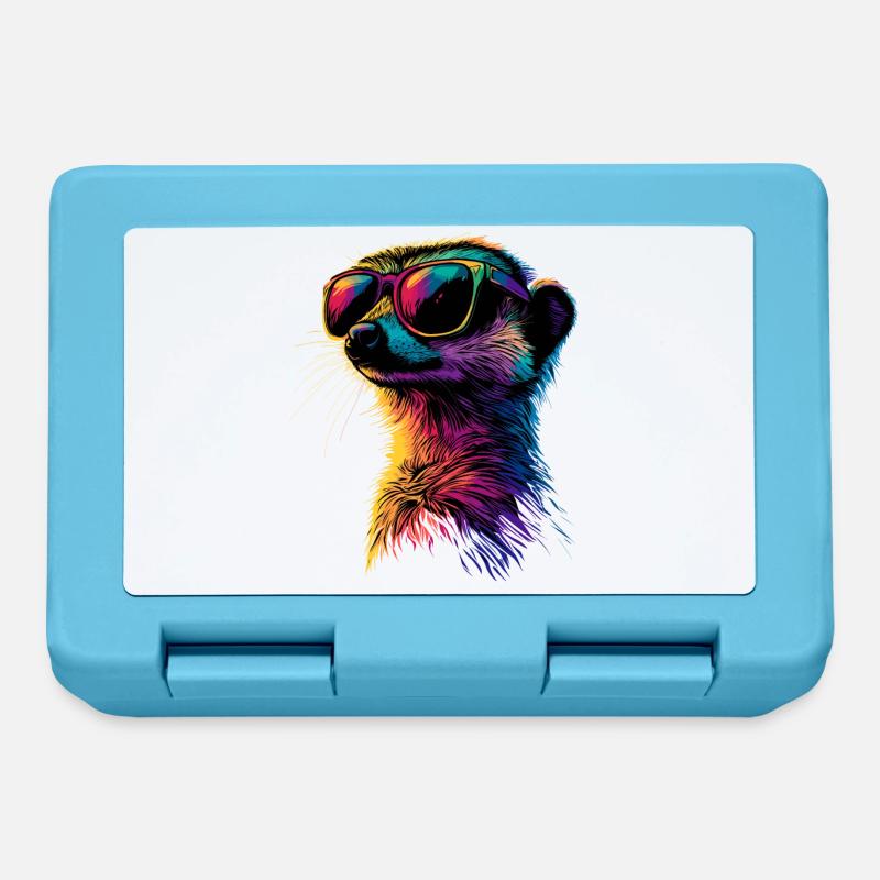 Erdmännchen Sonnenbrille Bunt Süßes Erdmännchen - Brotdose - Saphirblau