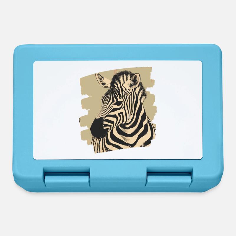 Zebra Retro - Brotdose - Saphirblau