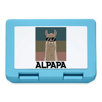 Papa Alpaga Papa Drôle Lama Cadeau de Fête des Pères - Boîte à goûter - bleu saphir - Devant
