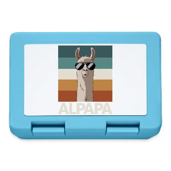 Papa Alpaga Papa Drôle Lama Cadeau de Fête des Pères - Boîte à goûter - bleu saphir - Devant