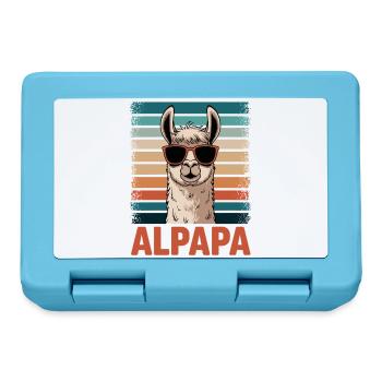 Papa Alpaga Papa Drôle Lama Cadeau de Fête des Pères - Boîte à goûter - bleu saphir - Devant
