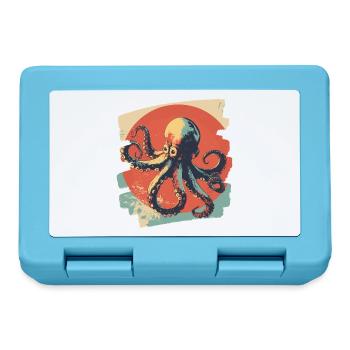 Pieuvre Octopus Rétro - Boîte à goûter - bleu saphir - Devant