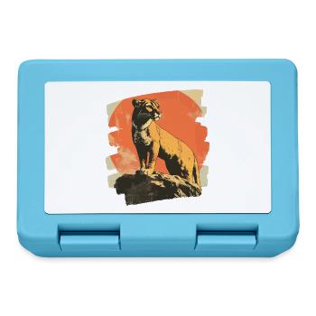 Lion de montagne Rétro - Boîte à goûter - bleu saphir - Devant