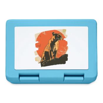 Lion de montagne Rétro - Boîte à goûter - bleu saphir - Devant