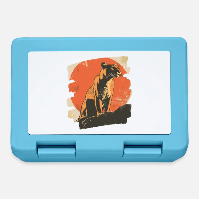 Lion from mountain Retro - Brotdose - Saphirblau