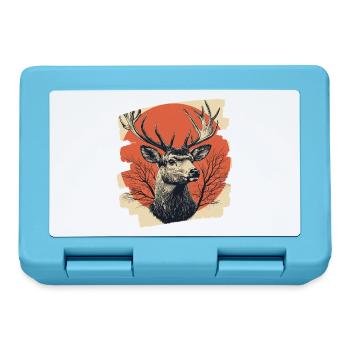 Cerf avec bois - Boîte à goûter - bleu saphir - Devant