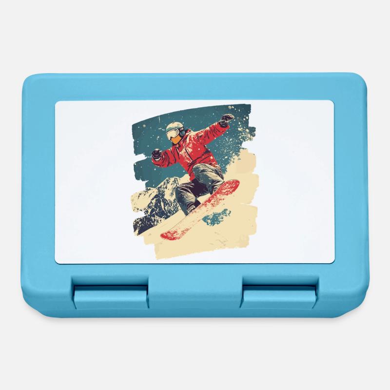 Snowboarder Pulverschnee - Brotdose - Saphirblau