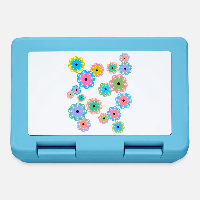 Mandala de printemps fleurs, fleurs, - Boîte à goûter - bleu saphir