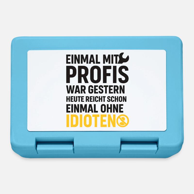 Einmal mit Profis – Ohne Idioten Design - Brotdose - Saphirblau