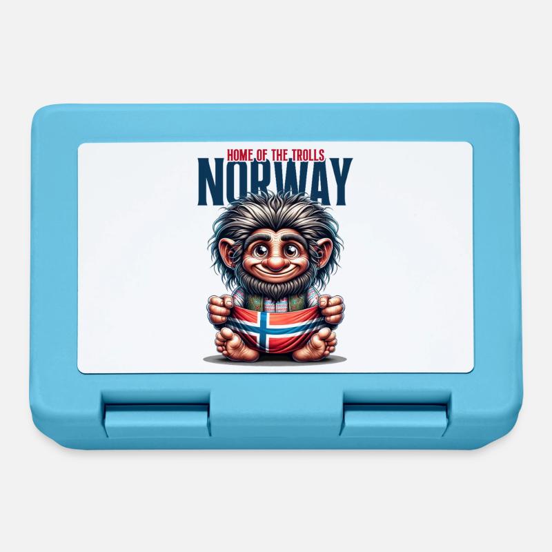 Troll norvégien avec drapeau - Boîte à goûter - bleu saphir