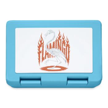 Flamingo Flames Skeleton Halloween - Lunchbox - sapphire blue - Front