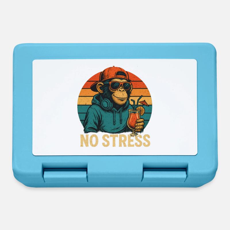 No Stress - Monkey - Lunchbox - sapphire blue
