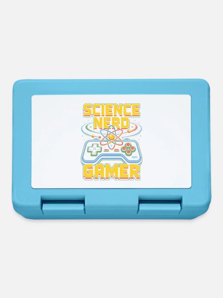 Science Nerd Gamer Atom Controller Wissenschaft - Brotdose - Saphirblau