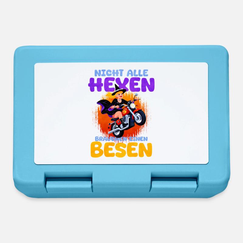 Hexen Motorrad Spaß Spruch - Brotdose - Saphirblau