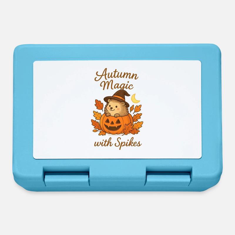 Autumn magic with spines – Sweet hedgehog in a pumpkin - Lunchbox - sapphire blue