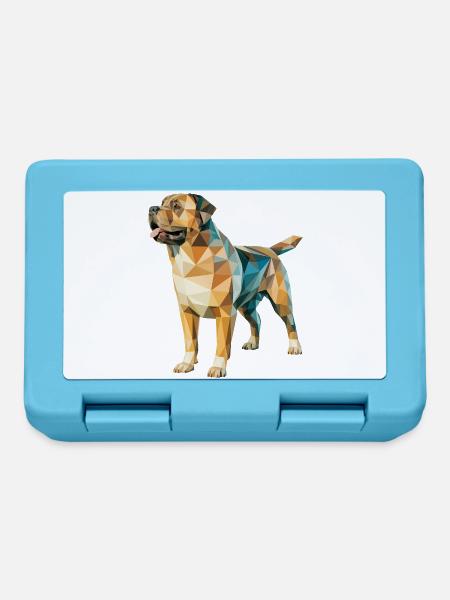 Rottweiler - Cooles Low Poly Logo - Brotdose - Saphirblau