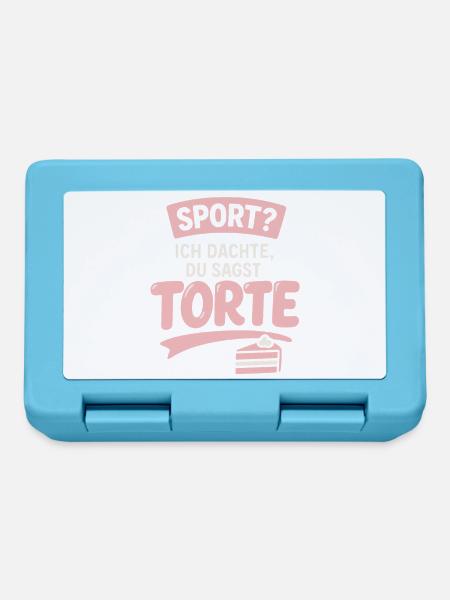 Sport? Ich dachte, du sagst Torte | Lustig Kuchen - Brotdose - Saphirblau