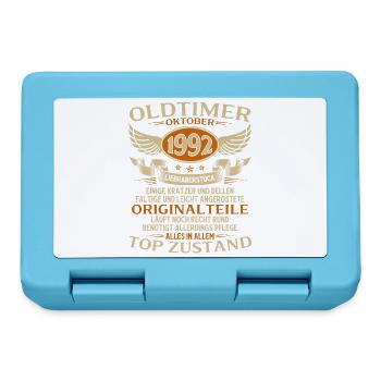 33. Geburtstag Geschenk Oldtimer Oktober 1992 - Brotdose - Saphirblau - Vorne