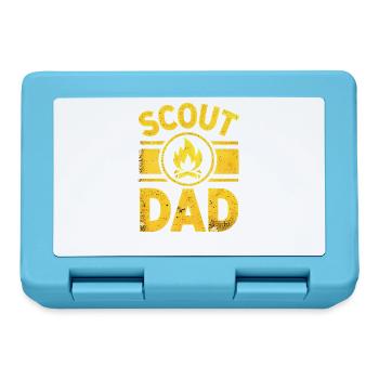 Scout papa feu de camp, drôle de père en plein air - Boîte à goûter - bleu saphir - Devant