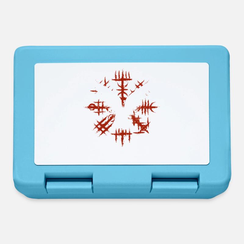 Wikinger Vegvisir mit Odins Raben - Brotdose - Saphirblau