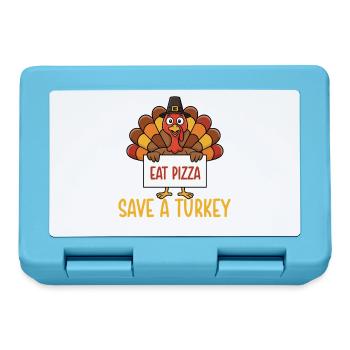Save A Turkey Eat Pizza Funny Fall - Lunchbox - sapphire blue - Front