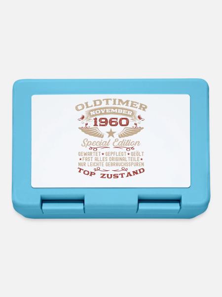 65. Geburtstag Geschenk Oldtimer November 1960 - Brotdose - Saphirblau