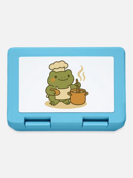 Kochender Frosch – Cozy Kitchen Frog - Brotdose - Saphirblau