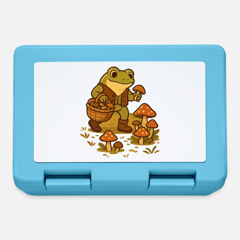 Grenouille avec panier à champignons – Mushroom Picker Frog - Boîte à goûter - bleu saphir