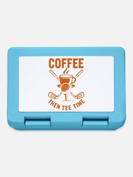 Kaffee Dann Tee Time Golf Humor Design - Brotdose - Saphirblau
