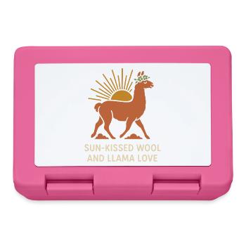Cottagecore Lama Ästhetisches Süßes Nutztier - Brotdose - Pink - Vorne