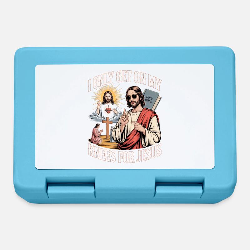Je ne me mets à genoux que pour Jésus inportable - Boîte à goûter - bleu saphir