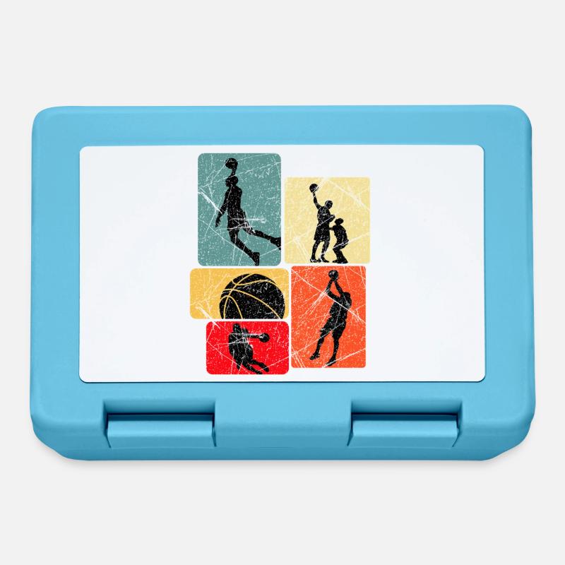 Grille de silhouettes de basketball - Boîte à goûter - bleu saphir