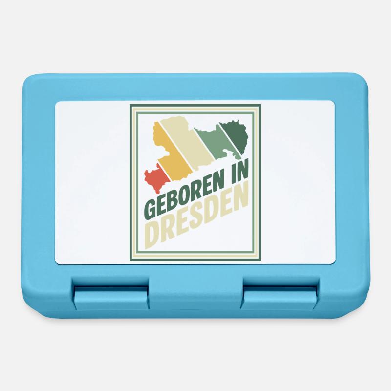Geboren in Dresden Retro - Brotdose - Saphirblau
