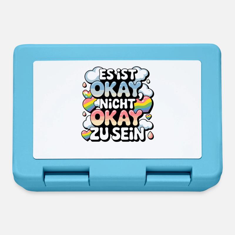 It's Okay Not Being Okay Rainbow Pride - Lunchbox - sapphire blue