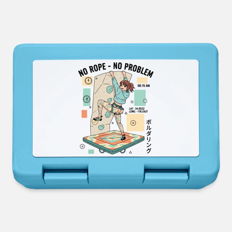 Kein Seil Kein Problem Bouldering Kletterer Spaß - Brotdose - Saphirblau